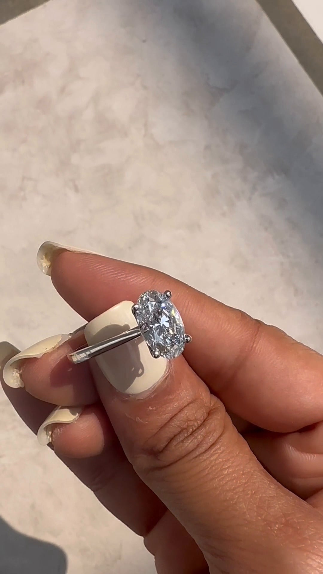Yuna Oval Solitaire Moissanite Engagement Ring
