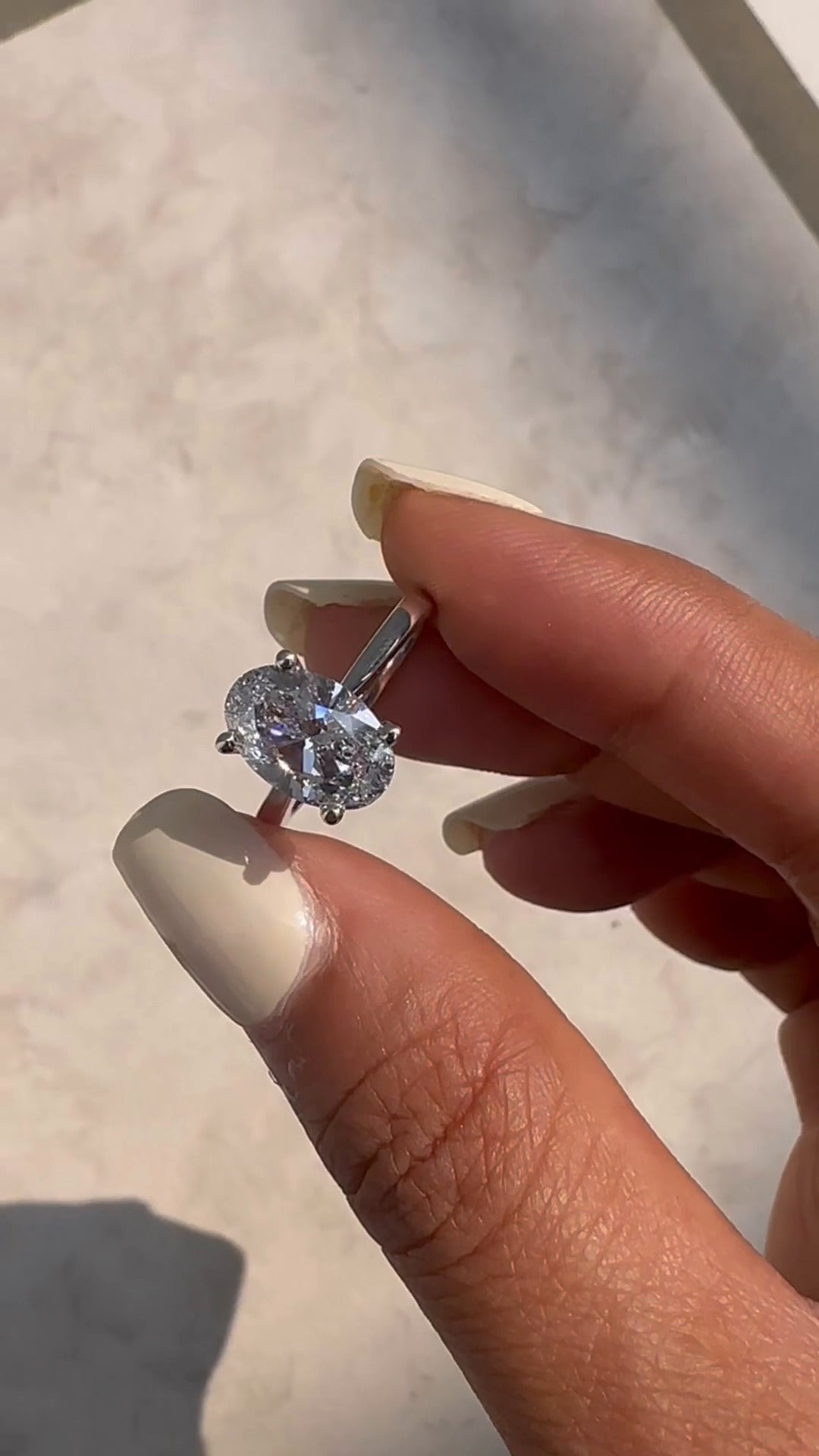 Yuna Oval Solitaire Moissanite Engagement Ring