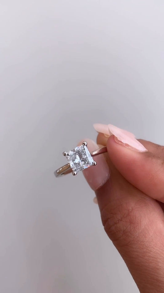 Yuna Princess Solitaire Moissanite Engagement Ring