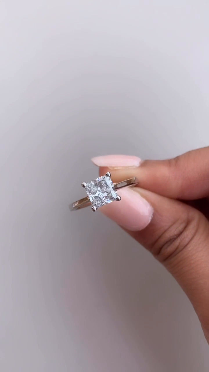 Yuna Princess Solitaire Moissanite Engagement Ring