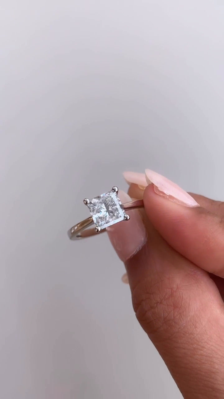 Yuna Princess Solitaire Moissanite Engagement Ring