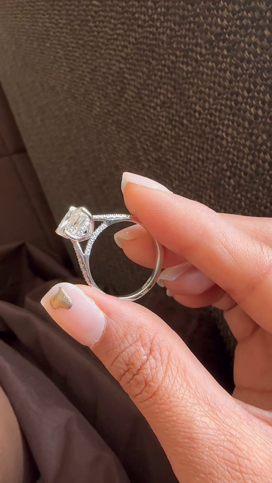 Yvette Cushion Hidden Halo Moissanite Engagement Ring