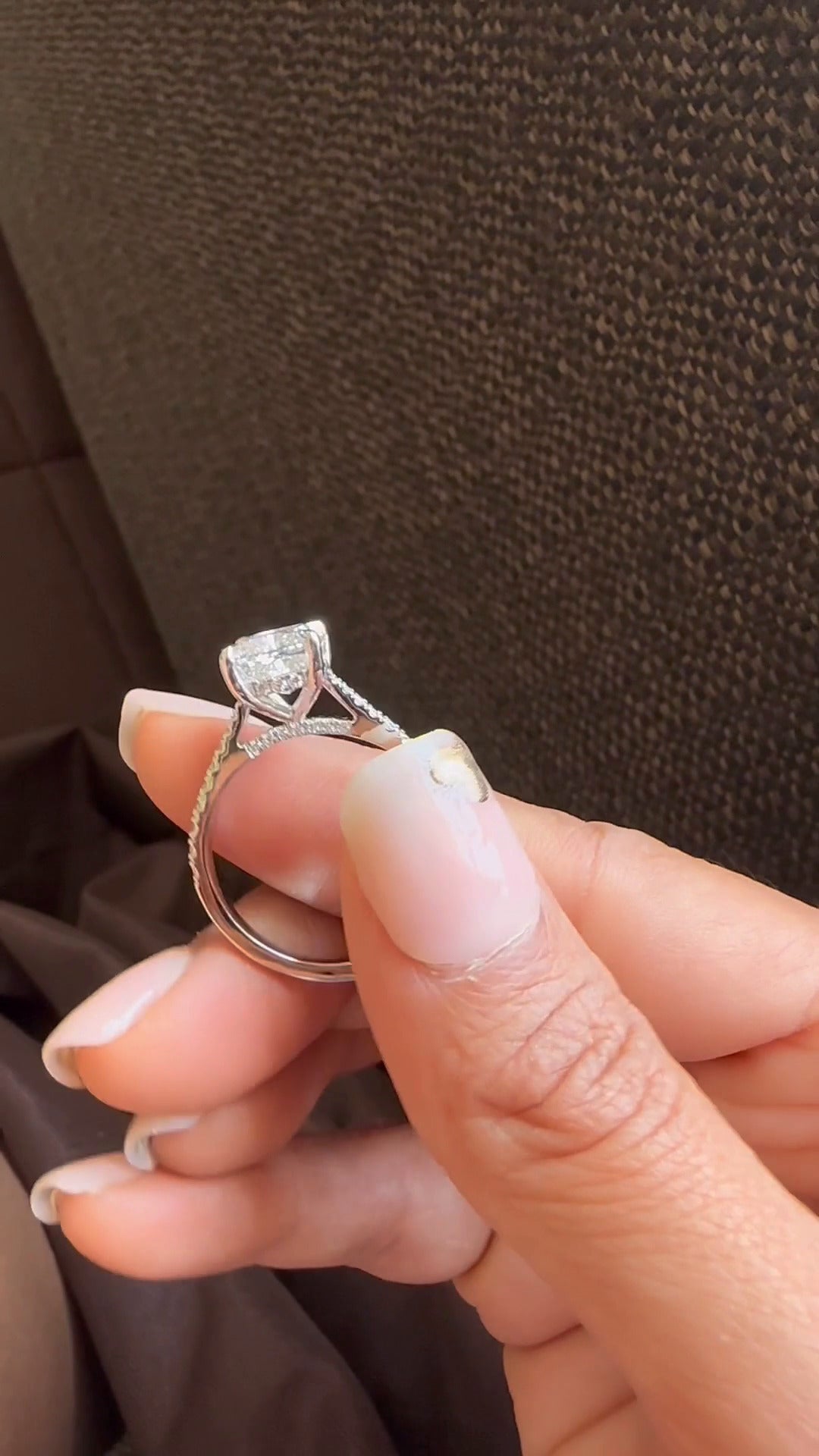 Yvette Cushion Hidden Halo Moissanite Engagement Ring