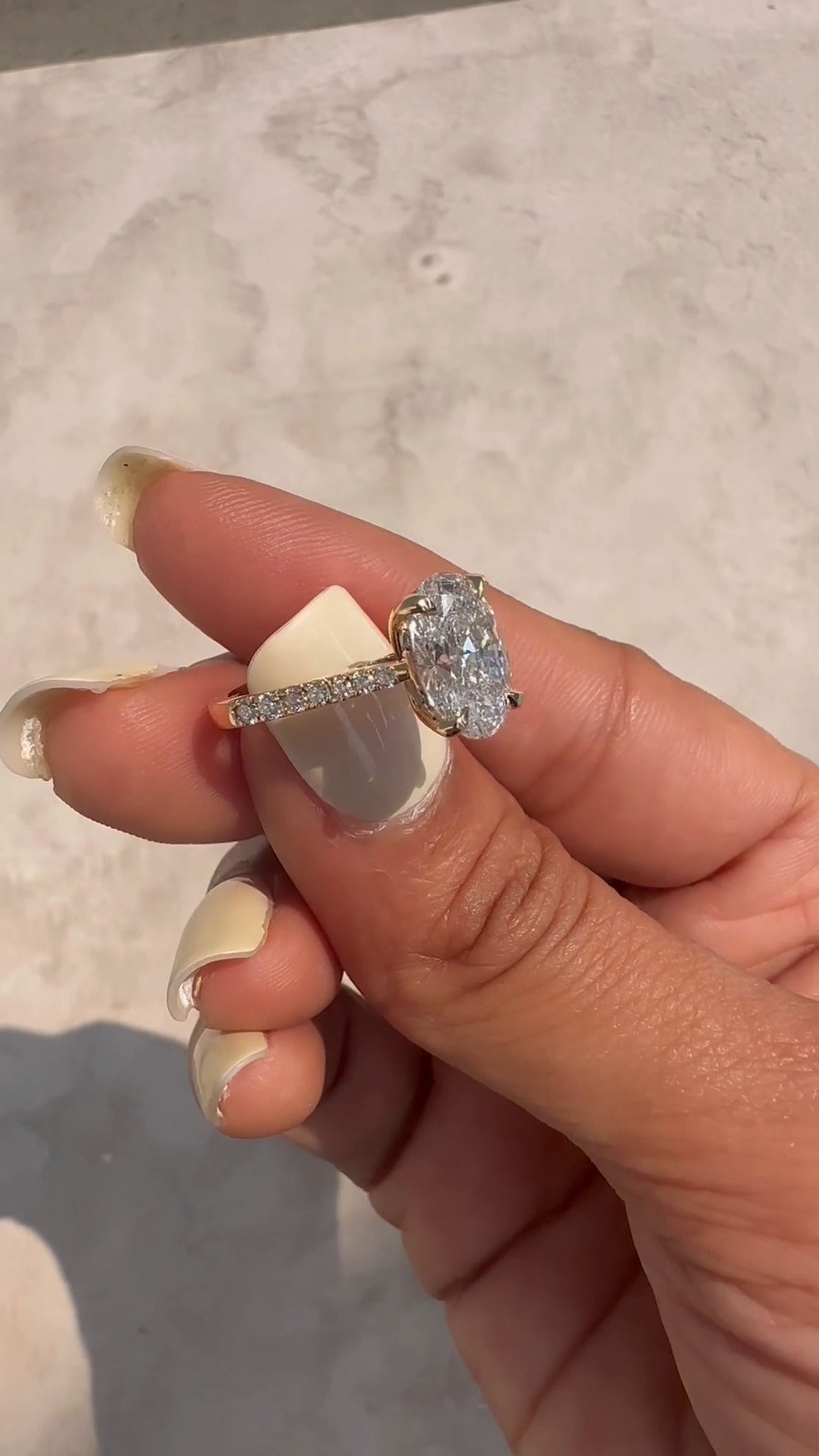 Yvette Oval Hidden Halo Moissanite Engagement Ring