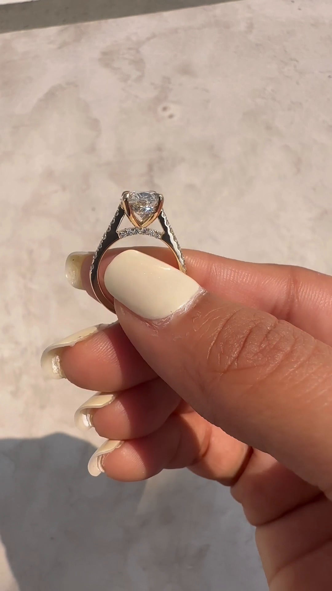 Yvette Oval Hidden Halo Moissanite Engagement Ring