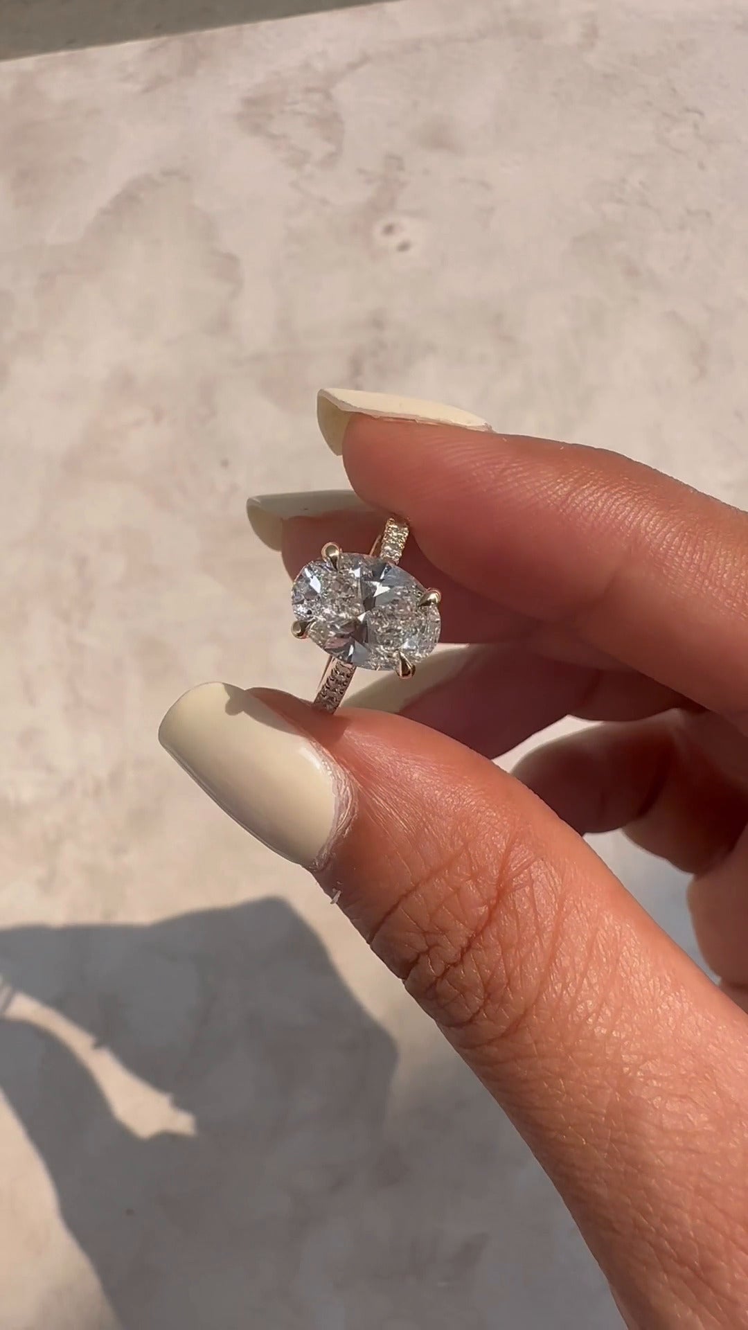 Yvette Oval Hidden Halo Moissanite Engagement Ring