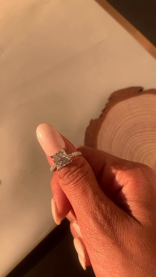 Zanna Princess Hidden Halo Moissanite Engagement Ring