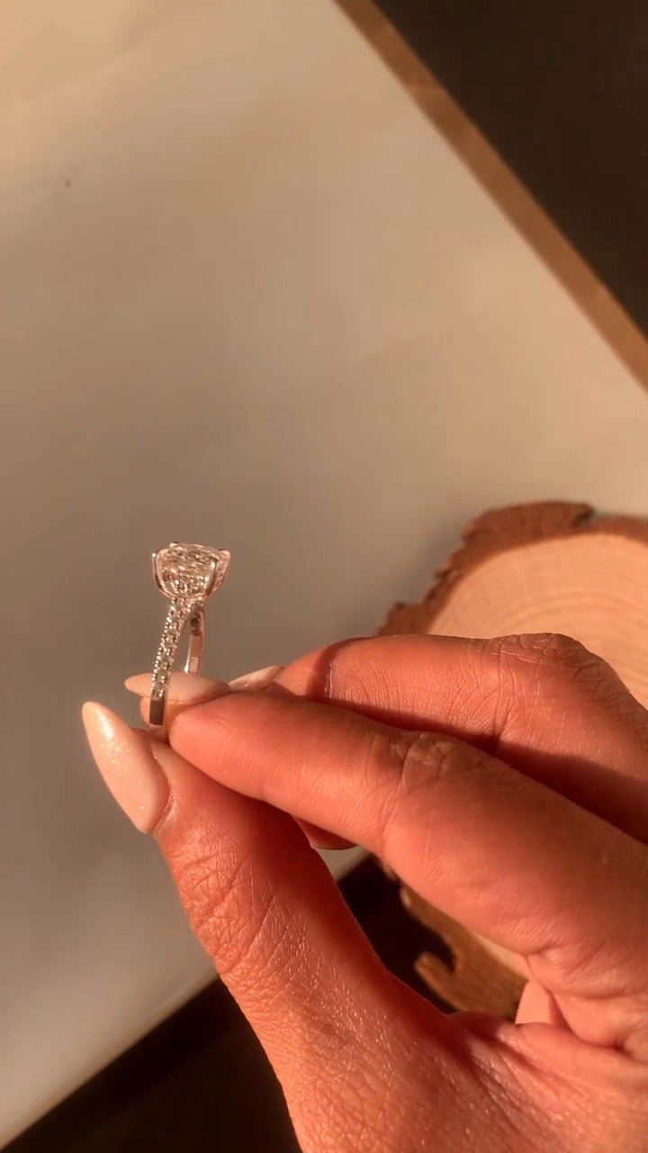 Zanna Princess Hidden Halo Moissanite Engagement Ring