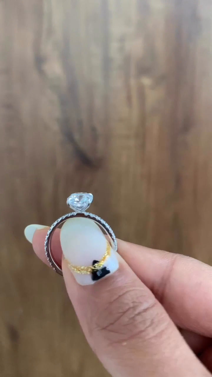 Zeni Cushion Dainty Moissanite Engagement Ring