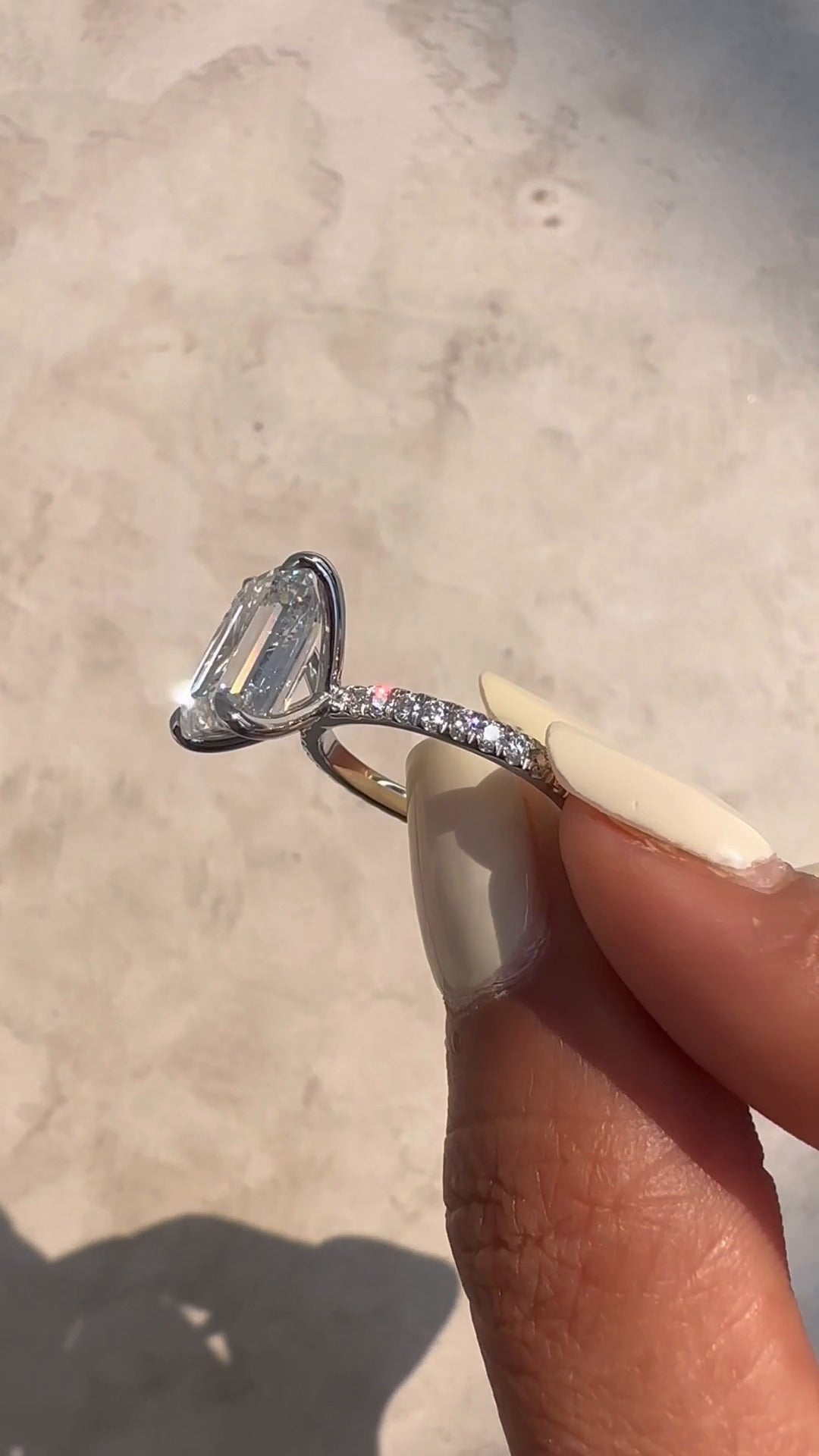 Zeni Emerald Dainty Moissanite Engagement Ring