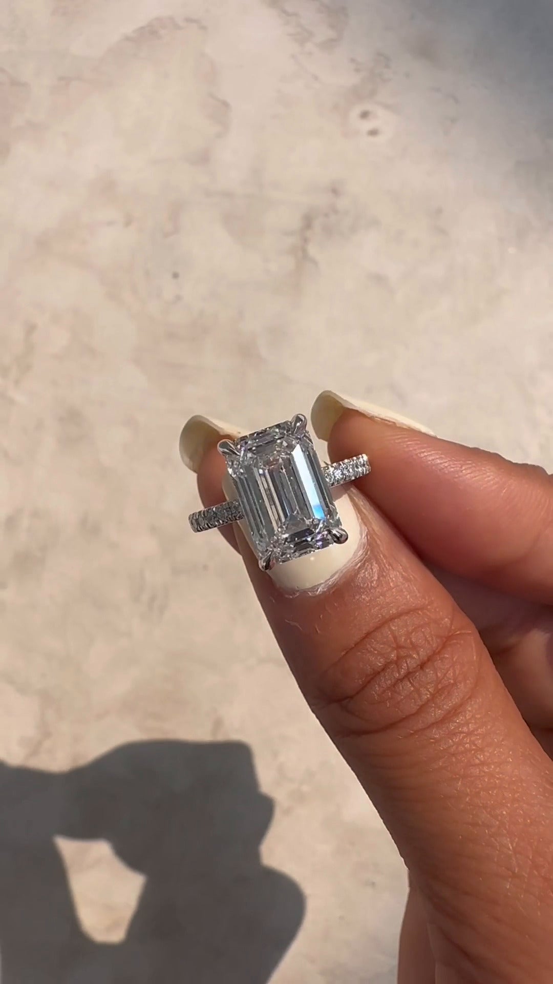 Zeni Emerald Dainty Moissanite Engagement Ring