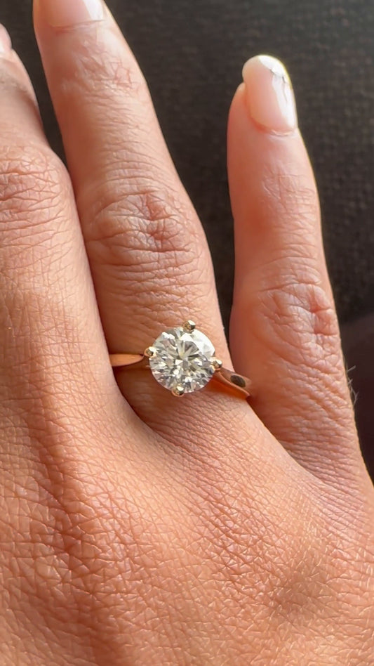 Ziva Round Solitaire Moissanite Engagement Ring