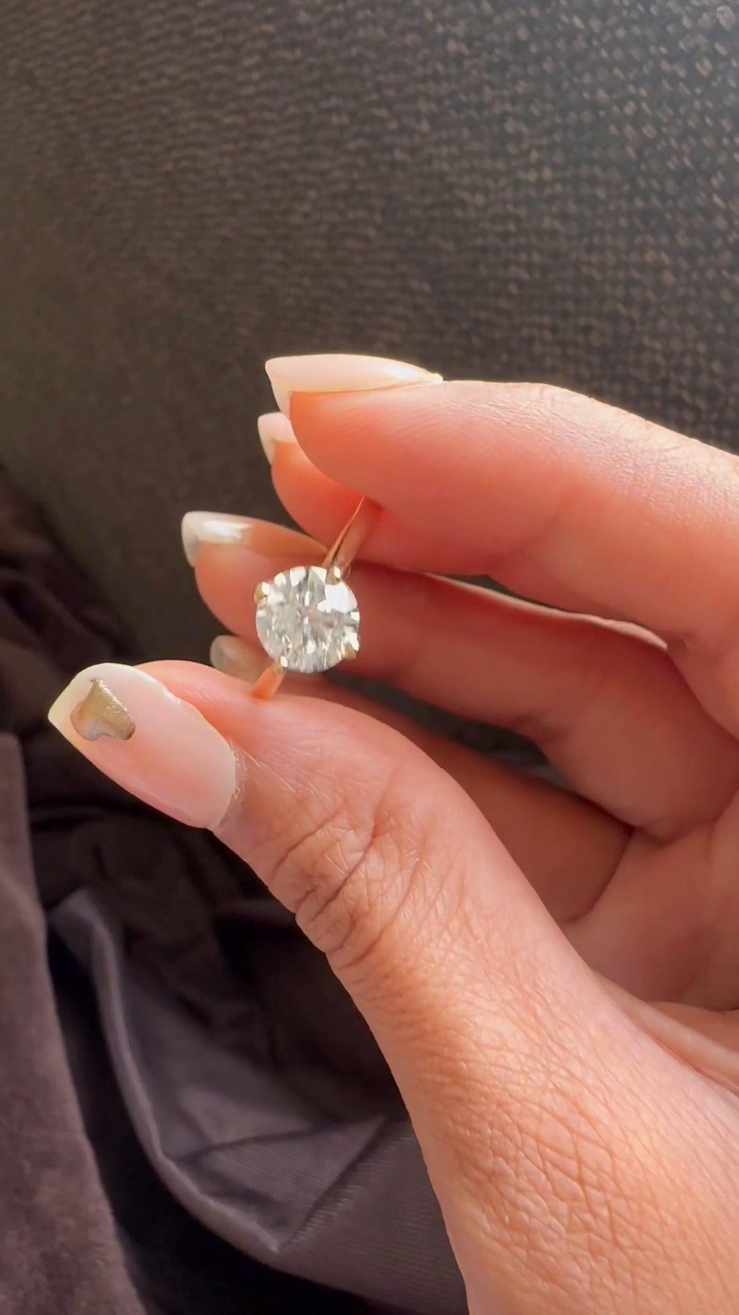 Ziva Round Solitaire Moissanite Engagement Ring