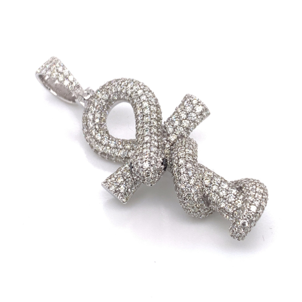 4.00 Ct Moissanite Iced Out Ankh Serpent pendant