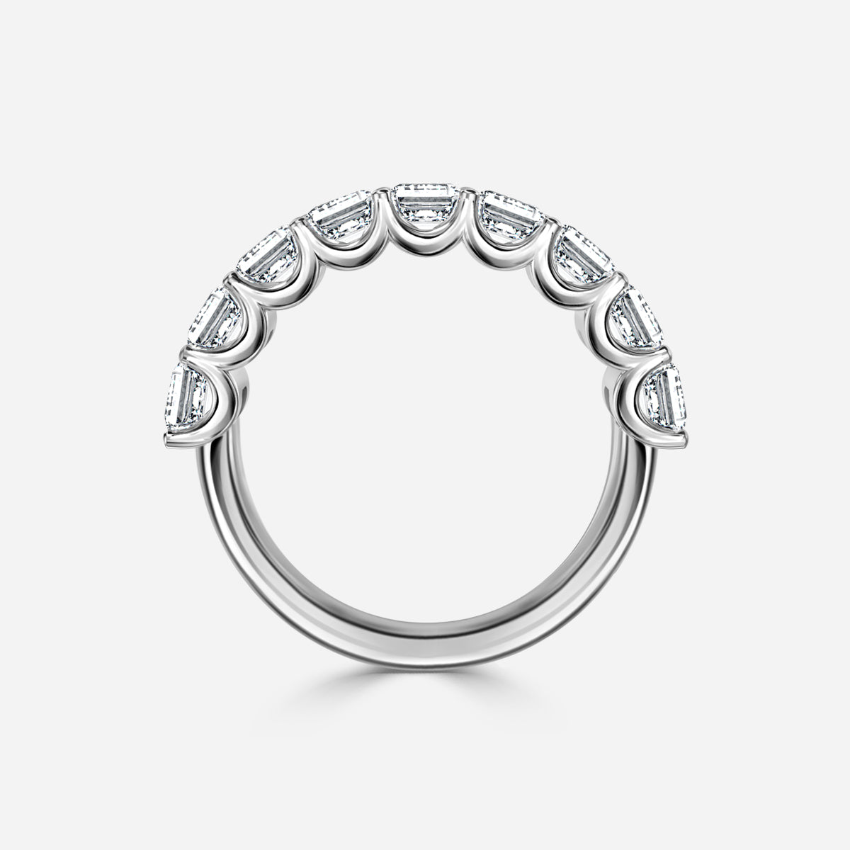 Radiant Diamond Moissnaite Half Eternity Ring