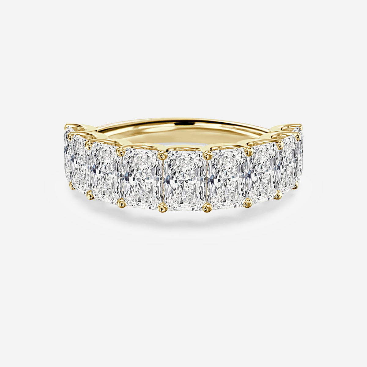 Radiant Diamond Moissnaite Half Eternity Ring