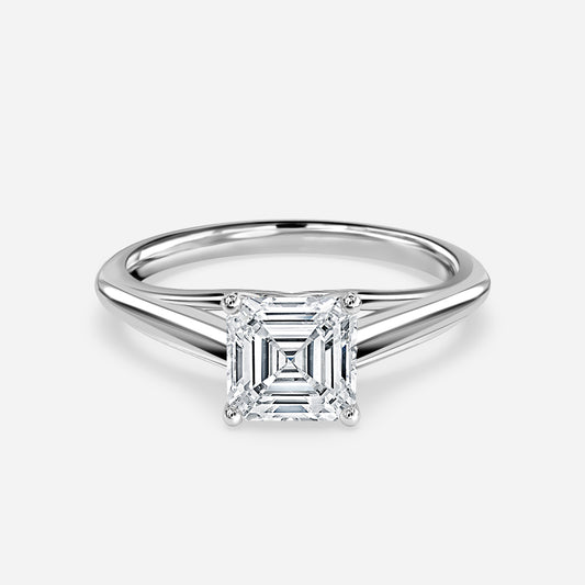 Lavinia Asscher Solitaire Moissanite Engagement Ring