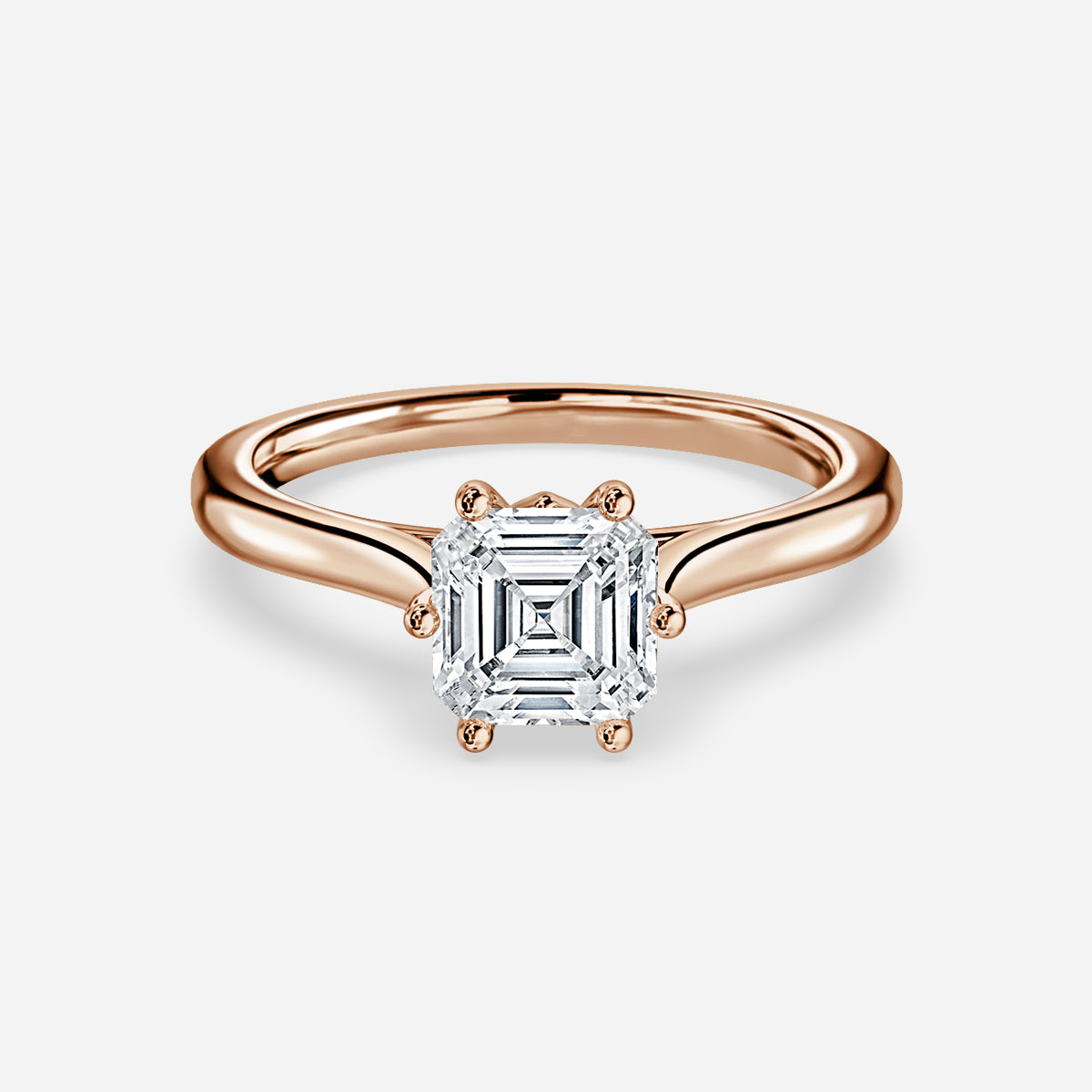 Thea Asscher Solitaire Moissanite Engagement Ring