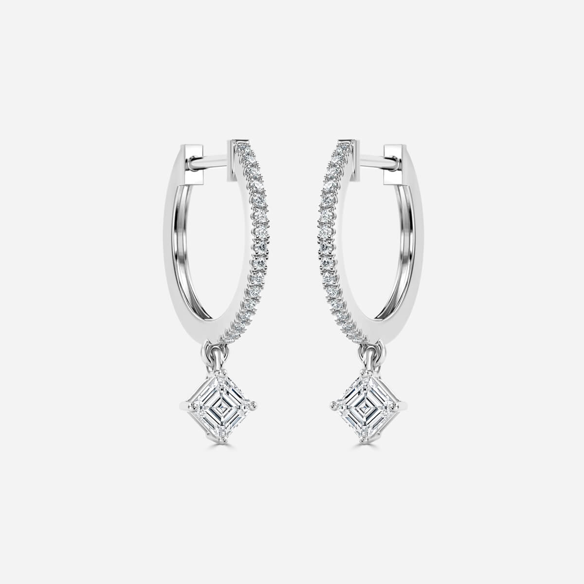 Sia Asscher Moissanite Hoop Earrings