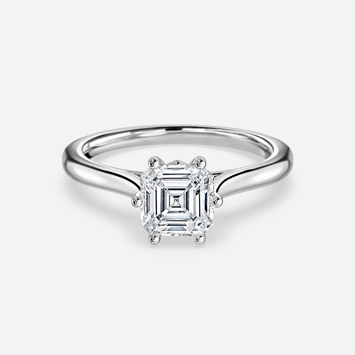 Thea Asscher Solitaire Moissanite Engagement Ring