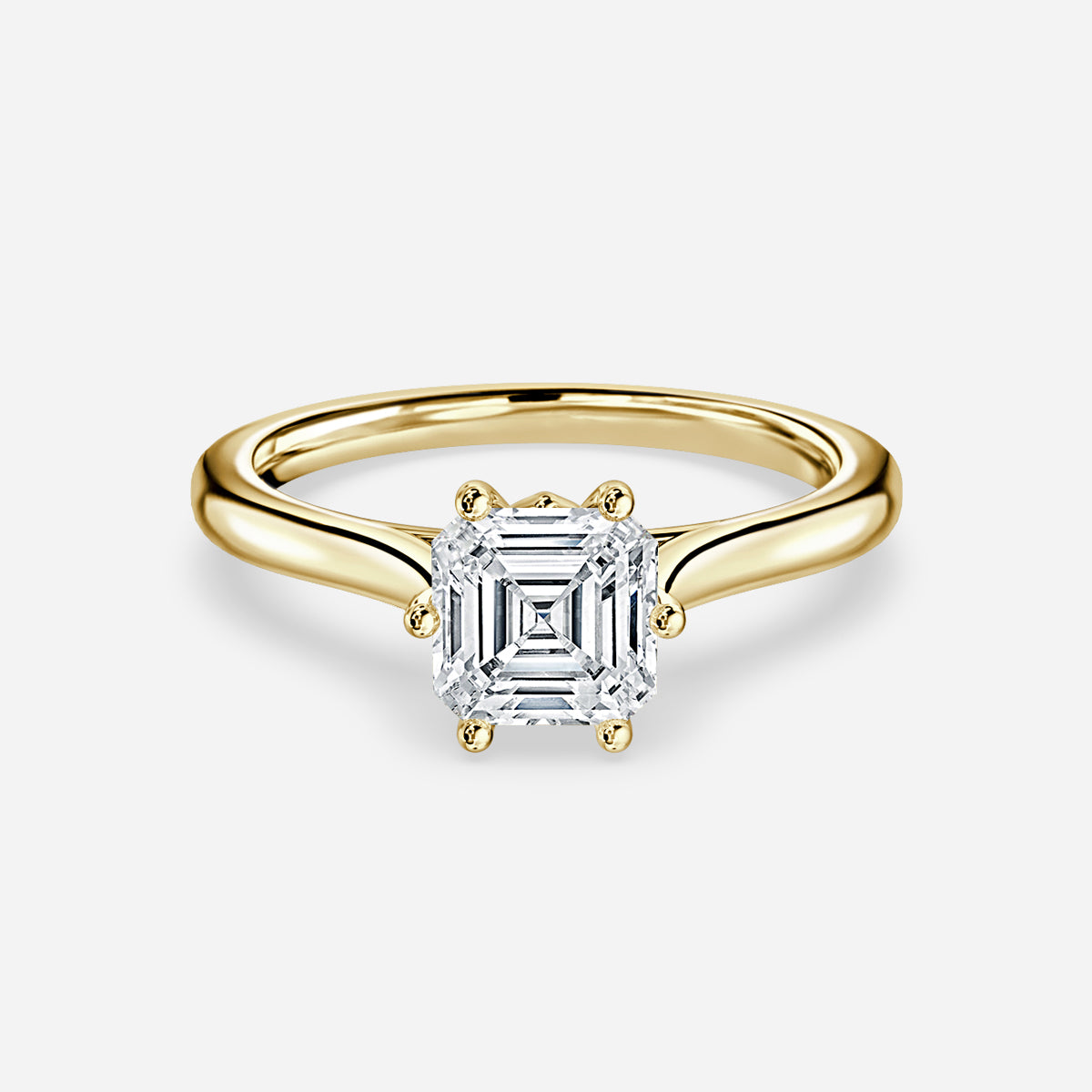 Thea Asscher Solitaire Moissanite Engagement Ring