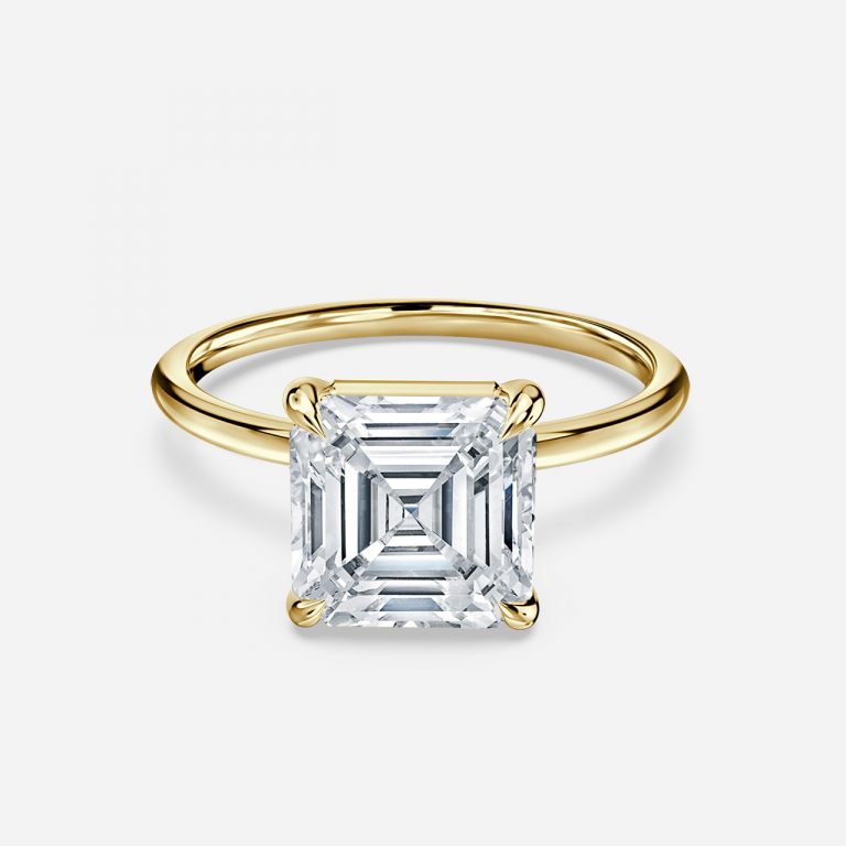 Alara Asscher Solitaire Moissanite Engagement Ring