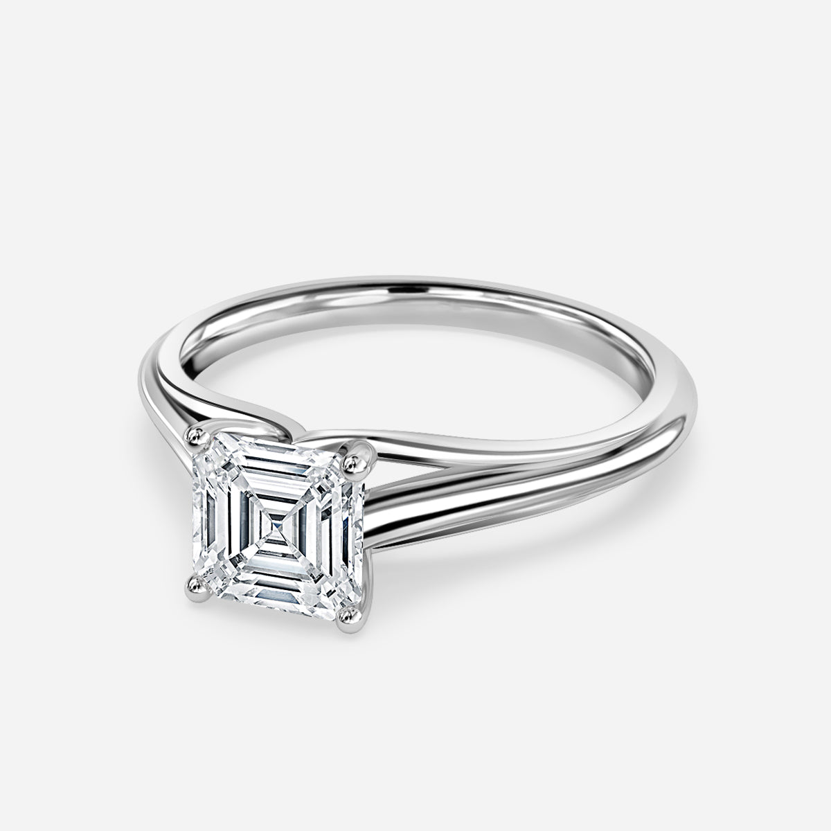 Lavinia Asscher Solitaire Moissanite Engagement Ring