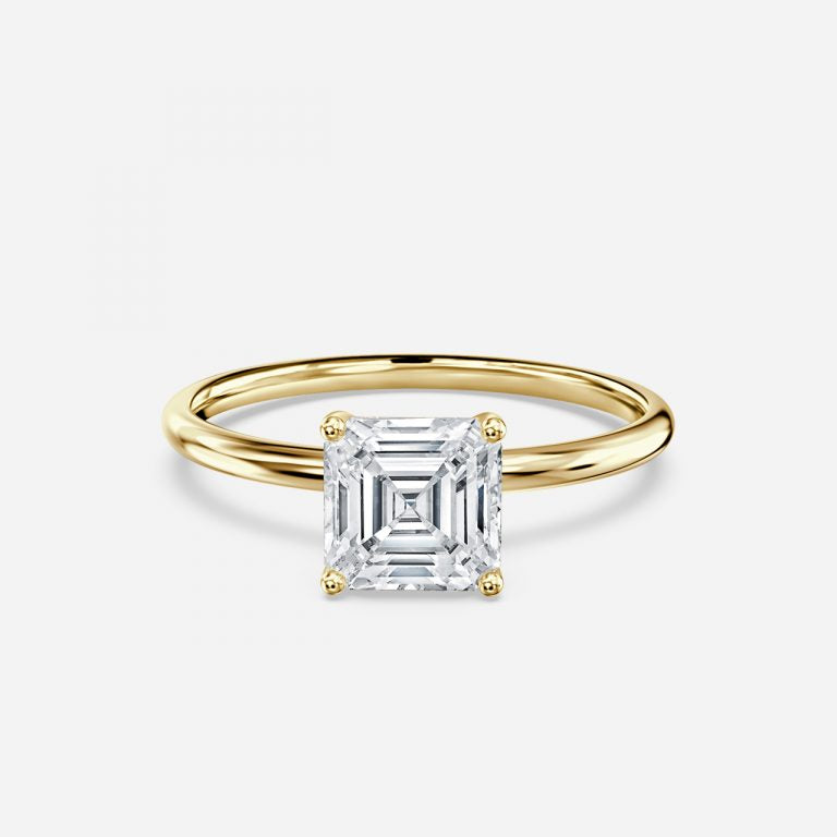 Ailani Asscher Solitaire Moissanite Engagement Ring