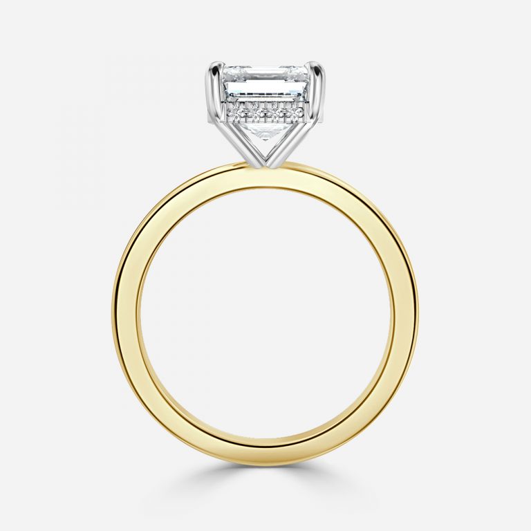 Penelope Asscher Hidden Halo Moissanite Engagement Ring