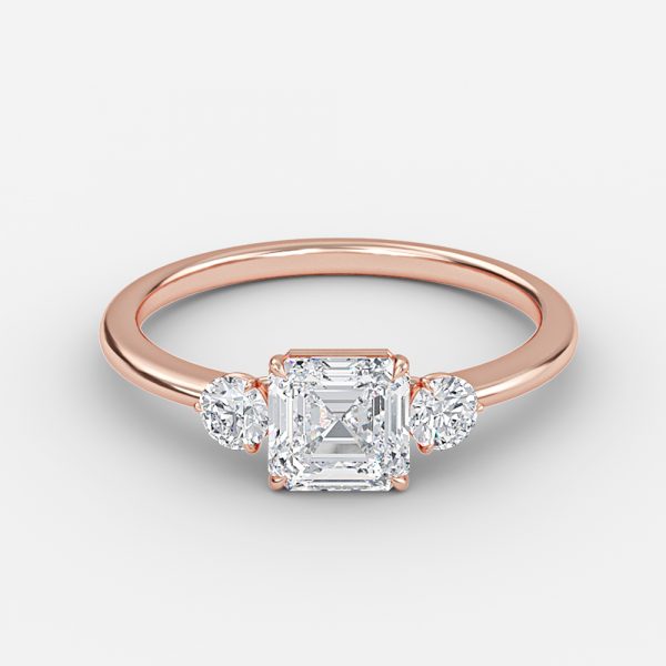 Kaori Asscher Three Stone Moissanite Engagement Ring