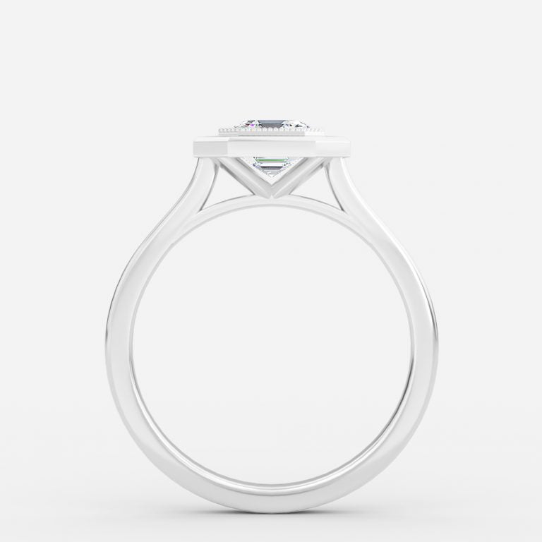 Amelie Asscher Bezel Moissanite Engagement Ring