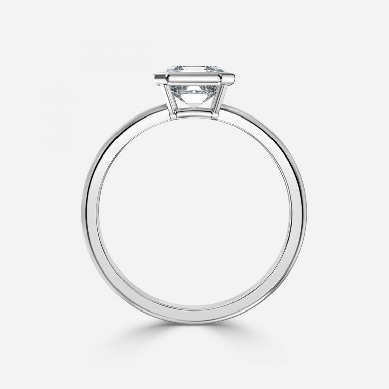 Alina Asscher Bezel Moissanite Engagement Ring