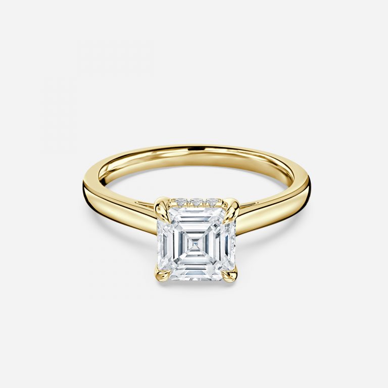 Jessalyn Asscher Hidden Halo Moissanite Engagement Ring