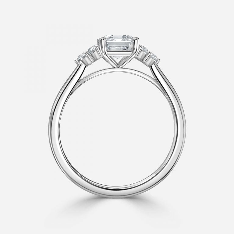 Aviva Asscher Cluster Moissanite Engagement Ring