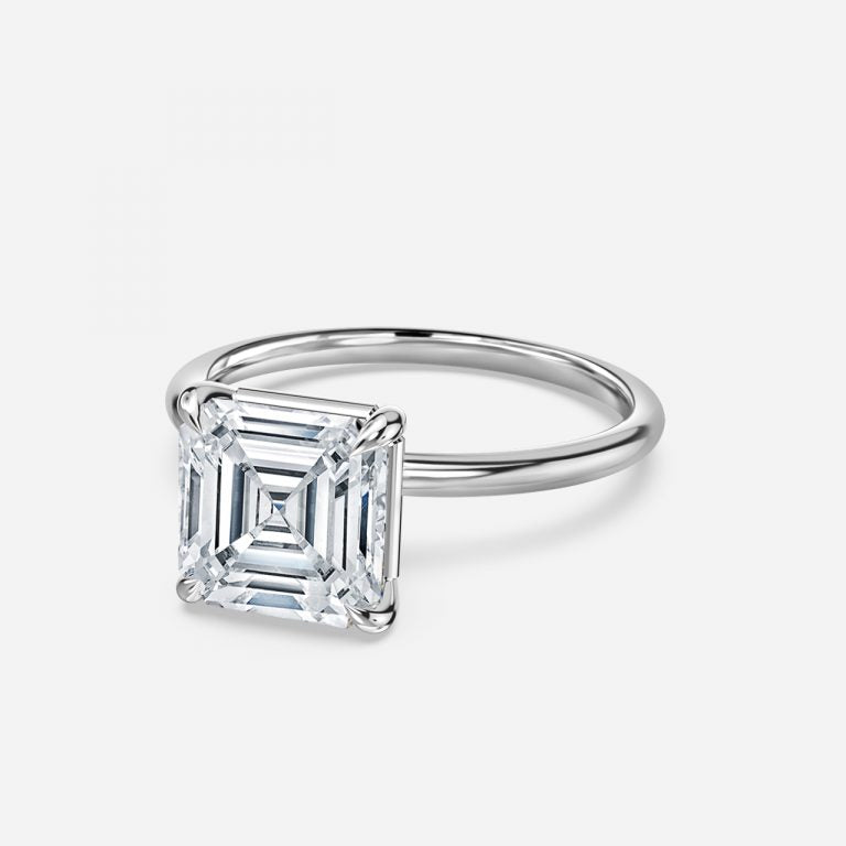 Alara Asscher Solitaire Moissanite Engagement Ring