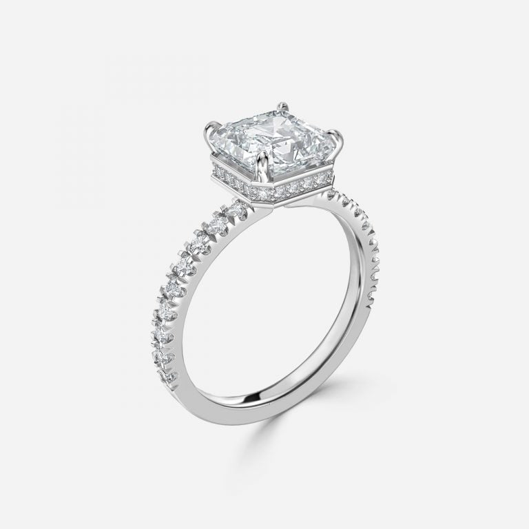 Leandra Asscher Hidden Halo Moissanite Engagement Ring