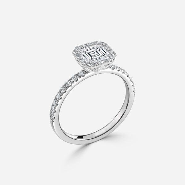 Tatienne Asscher Halo Moissanite Engagement Ring