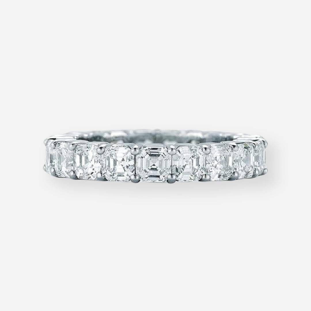 Classic Asscher Moissanite Eternity Band