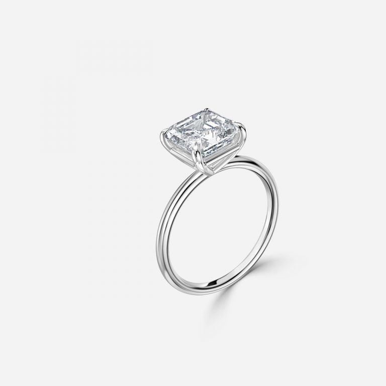 Alara Asscher Solitaire Moissanite Engagement Ring