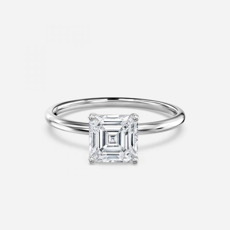 Ailani Asscher Solitaire Moissanite Engagement Ring