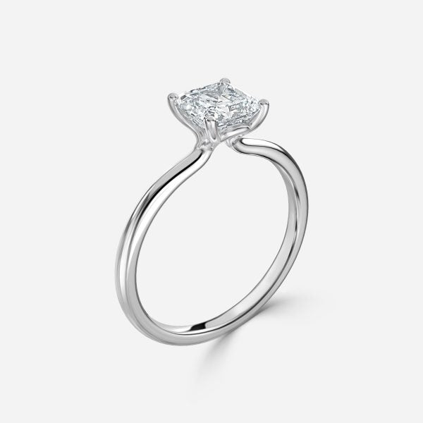 Alouette Asscher Solitaire Moissanite Engagement Ring