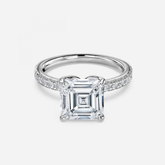 Tamara Asscher Diamond Band Moissanite Engagement Ring