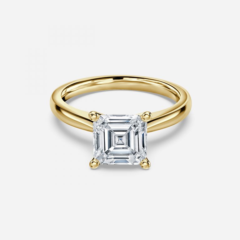 Ivy Asscher Solitaire Moissanite Engagement Ring