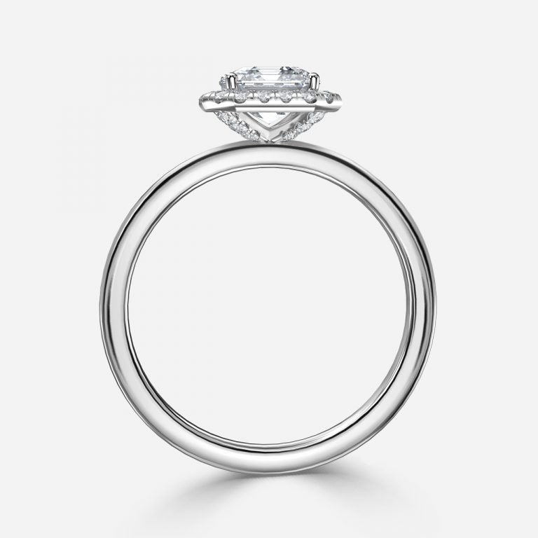 Katya Asscher Halo Moissanite Engagement Ring