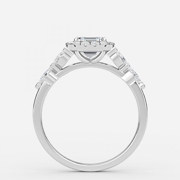 Jacinta Asscher Halo Moissanite Engagement Ring