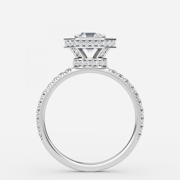 Kassia Asscher Halo Moissanite Engagement Ring