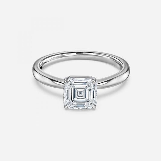 Idalia Asscher Solitaire Moissanite Engagement Ring