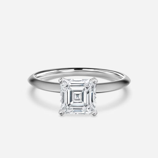 Arlette Asscher Solitaire Moissanite Engagement Ring