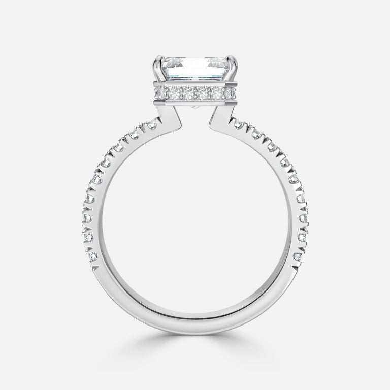 Leandra Asscher Hidden Halo Moissanite Engagement Ring