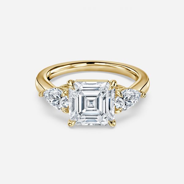 Tierney Asscher Three Stone Moissanite Engagement Ring